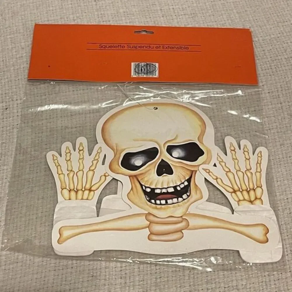 Vintage Halloween Skeleton‎ Die Cut 1970's Amscan 31 Inch Paper Bones Skull